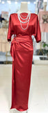 Women Elegant Satin Wrap Tie Dresses